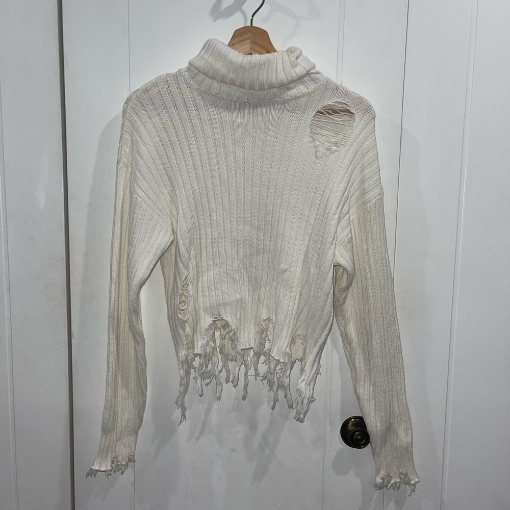 forever 21 white turtleneck sweater